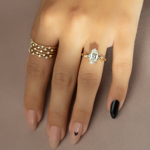 The Twig Set With A 2 Carat Marquise Lab Diamond