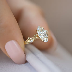 The Twig Set With A Marquise Moissanite