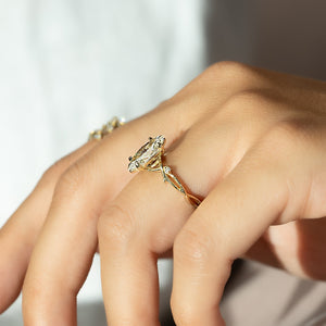 The Twig Set With A Marquise Moissanite