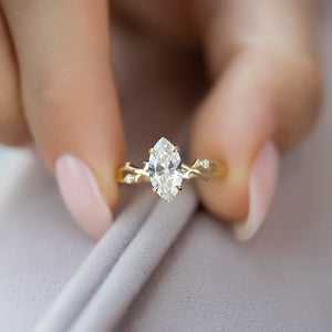 The Twig Set With A Marquise Moissanite