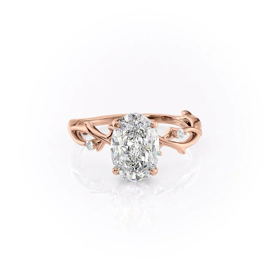 The Twig Set With A 1.5 Carat Oval Moissanite