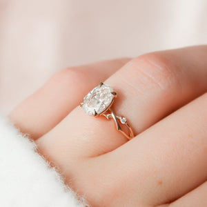 The Twig Set With A 2 Carat Oval Lab Diamond