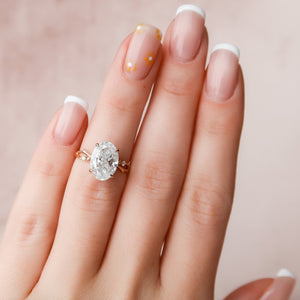 The Twig Set With A 2 Carat Oval Lab Diamond