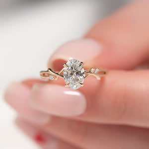 The Twig Set With A 2 Carat Oval Lab Diamond
