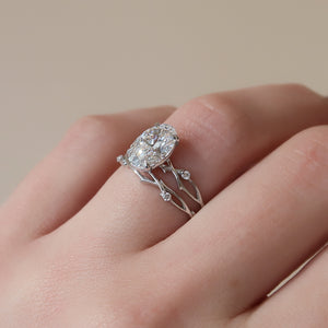 The Twig Set With A 2 Carat Oval Lab Diamond