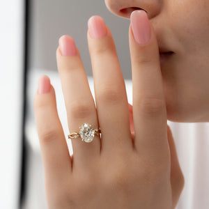 The Twig Set With A 1 Carat Oval Lab Diamond