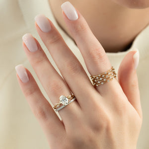 The Twig Set With A 1 Carat Oval Lab Diamond