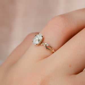 The Twig Set With A 1 Carat Oval Lab Diamond