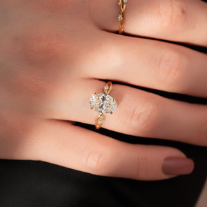 The Twig Set With A 1 Carat Oval Lab Diamond