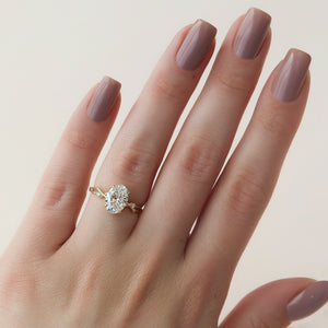 The Twig Set With A 1 Carat Oval Lab Diamond