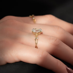 The Twig Set With A 1 Carat Oval Lab Diamond