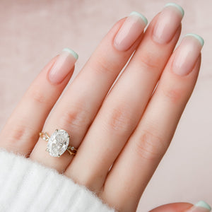The Twig Set With A 1 Carat Oval Lab Diamond