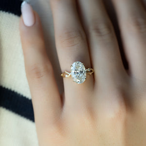The Twig Set With A 1 Carat Oval Lab Diamond
