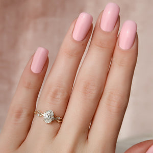 The Twig Set With A 1 Carat Oval Lab Diamond