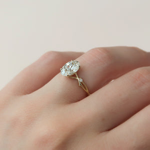 The Twig Set With A 1 Carat Oval Lab Diamond