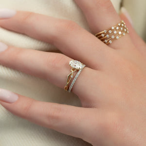 The Twig Set With A 1 Carat Oval Lab Diamond