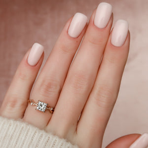 The Twig Set With A 1.5 Carat Princess Lab Diamond