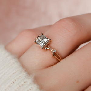 The Twig Set With A 1.5 Carat Princess Lab Diamond