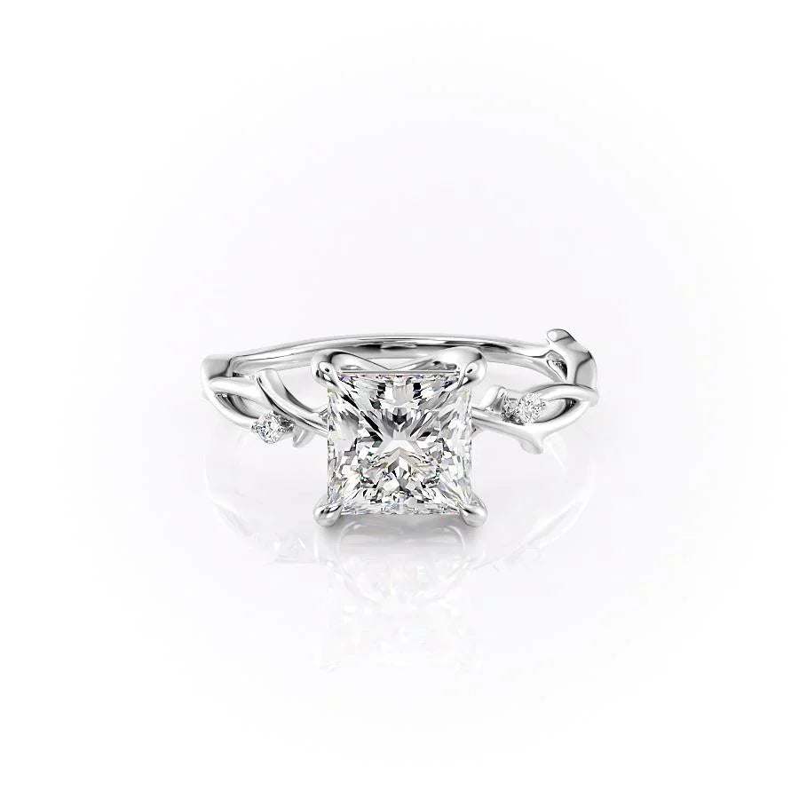 The Twig Set With A 2.5 Carat Princess Lab Diamond