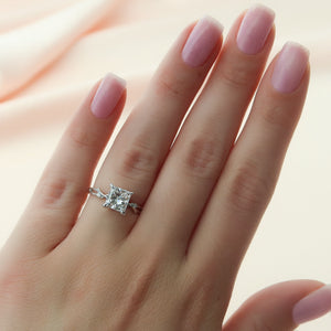 The Twig Set With A 1.5 Carat Princess Lab Diamond
