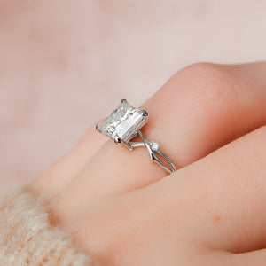 The Twig Set With A 1.5 Carat Princess Lab Diamond