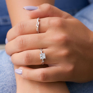 The Twig Set With A 1.5 Carat Princess Lab Diamond