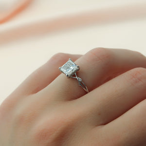 The Twig Set With A 1.5 Carat Princess Lab Diamond