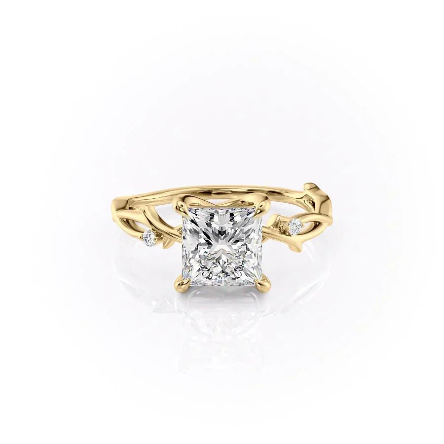 The Twig Set With A 1.5 Carat Princess Lab Diamond