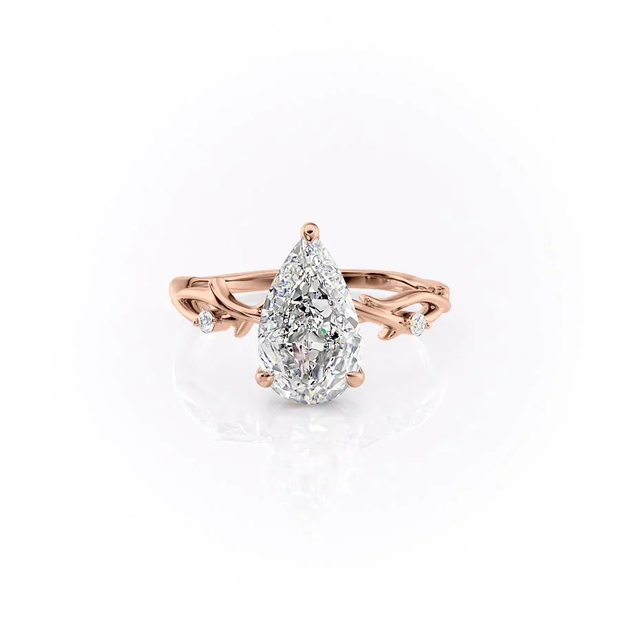 The Twig Set With A 3.5 Carat Pear Moissanite