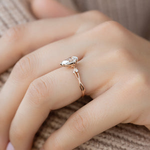 The Twig Set With A 2.5 Carat Pear Lab Diamond