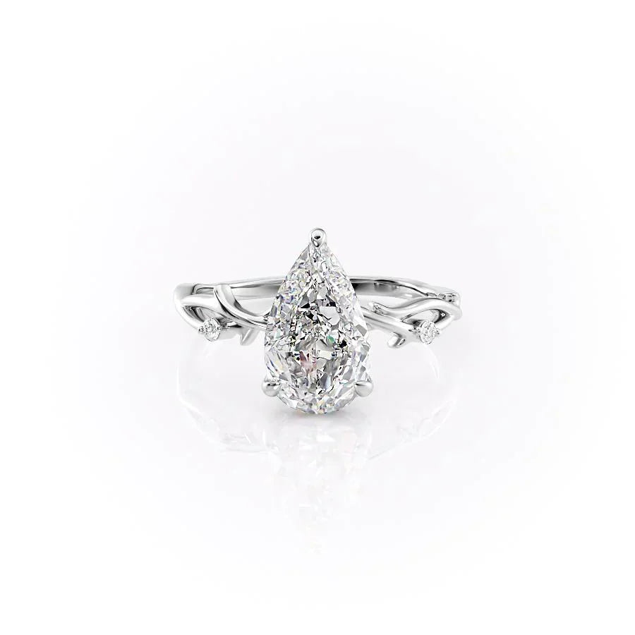 The Twig Set With A 3.5 Carat Pear Moissanite