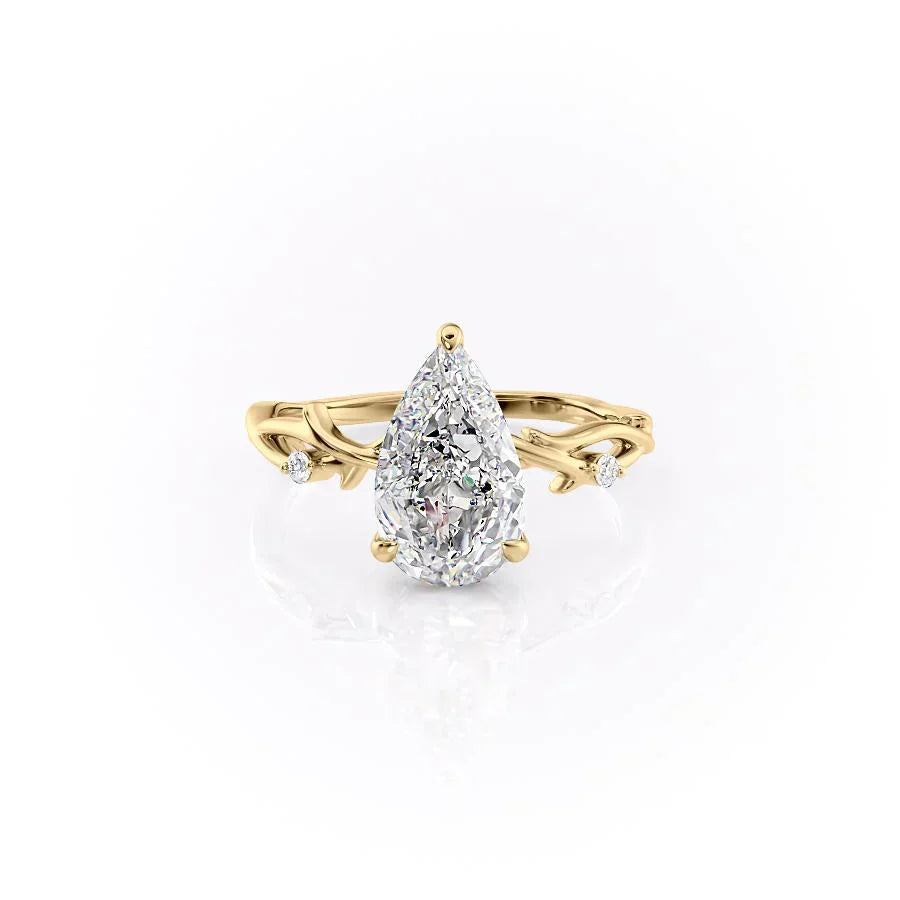 The Twig Set With A 1.5 Carat Pear Moissanite