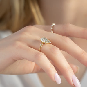 The Twig Set With A 4.5 Carat Pear Moissanite