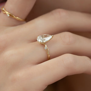 The Twig Set With A 4.5 Carat Pear Moissanite