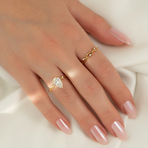 The Twig Set With A 4.5 Carat Pear Moissanite