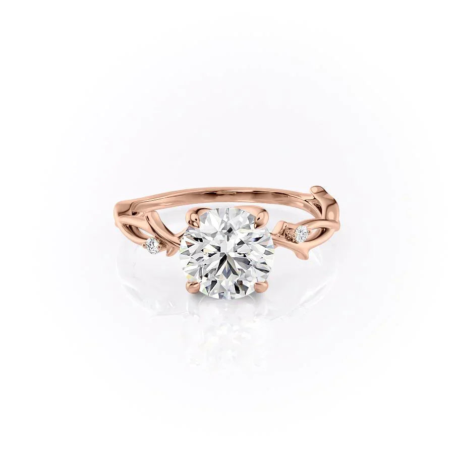 The Twig Set With A 2.5 Carat Round Moissanite