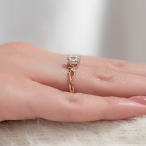 The Twig Set With A Round Moissanite