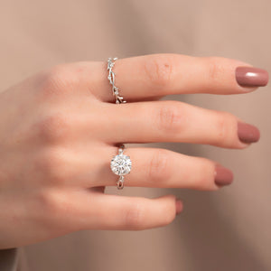 The Twig Set With A 3 Carat Round Lab Diamond