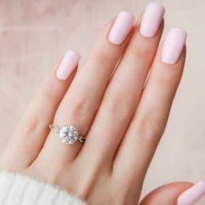 The Twig Set With A 3 Carat Round Lab Diamond