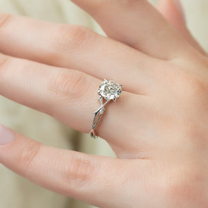 The Twig Set With A 3 Carat Round Lab Diamond