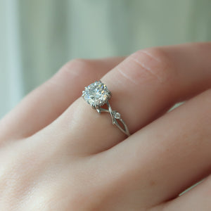 The Twig Set With A 3 Carat Round Lab Diamond