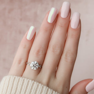 The Twig Set With A 3 Carat Round Lab Diamond
