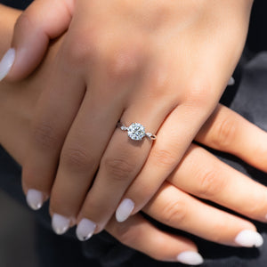 The Twig Set With A 3 Carat Round Lab Diamond
