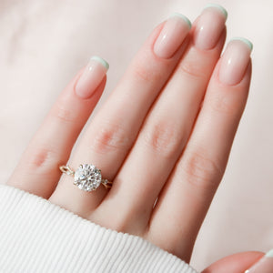 The Twig Set With A 2.5 Carat Round Moissanite