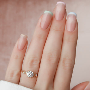The Twig Set With A 2.5 Carat Round Moissanite
