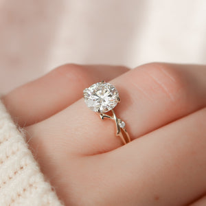 The Twig Set With A 2.5 Carat Round Moissanite