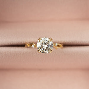 The Twig Set With A 2.5 Carat Round Moissanite