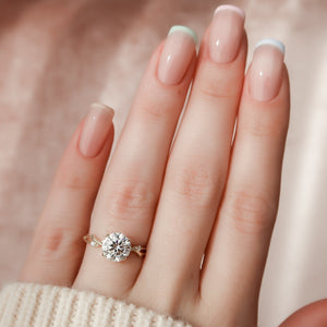 The Twig Set With A 2.5 Carat Round Moissanite