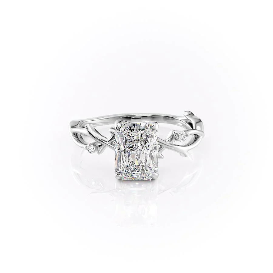 The Twig Set With A 3.5 Carat Radiant Moissanite