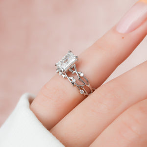 The Twig Set With A 1.5 Carat Radiant Lab Diamond